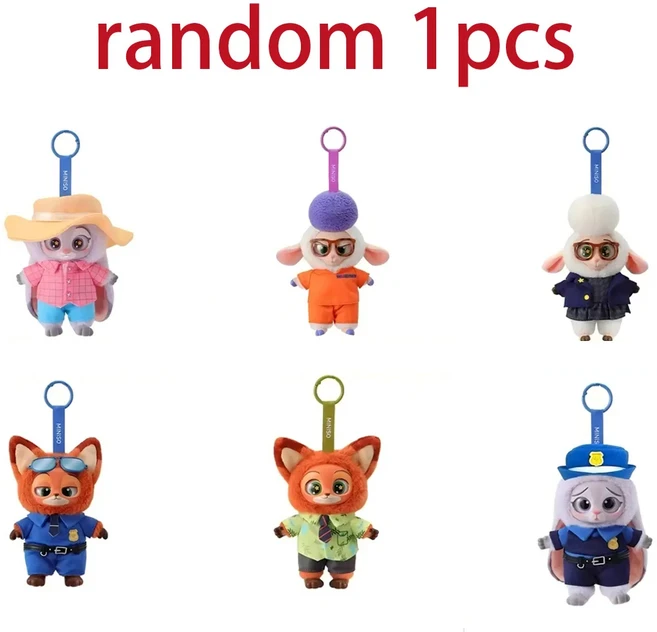 Zootopia 블라인드 박스 닉 주디 비닐 인형 트렌디 서프라이즈 장난감 귀여운 배낭 펜던트 어린이 생일 크, 02 random 1pcs no box, 1
