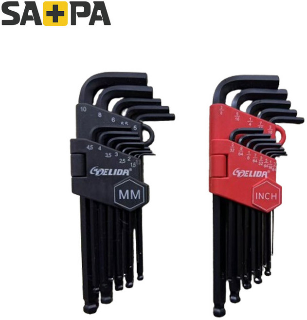 SAPA+ 13P 육각볼렌치 (MM미리/INCH인치) 세트, 1개