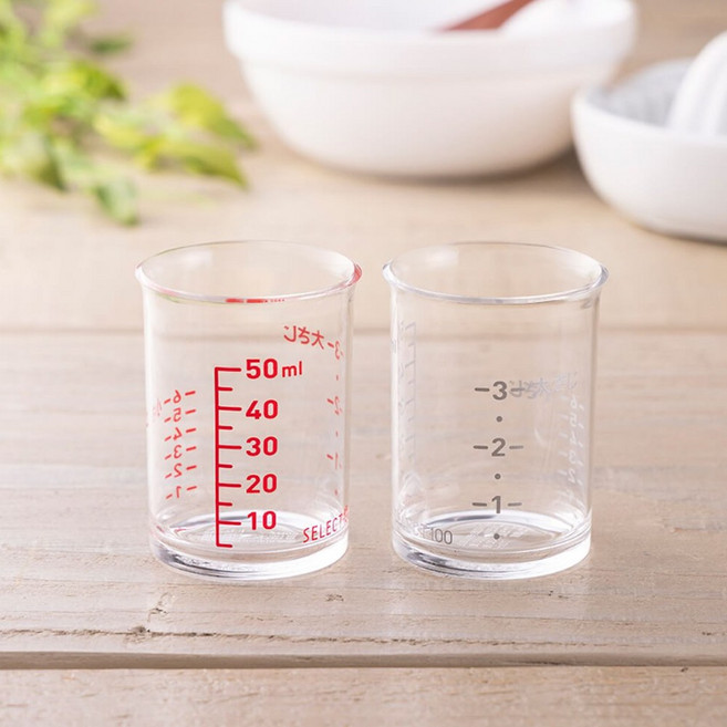 셀렉트100 미니 계량컵 2개, 혼합색상, 50ml, 1세트