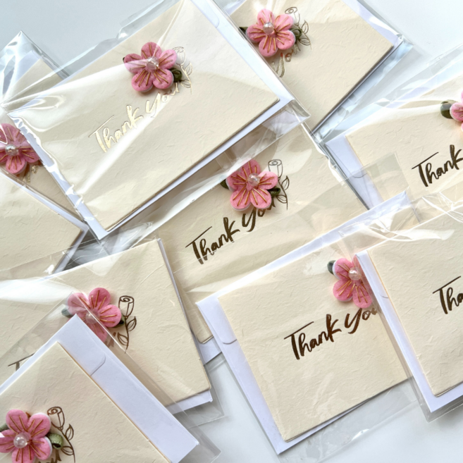 심플리비 입체 꽃 감사카드 감성 땡큐 카드 10P, 1팩, 단일