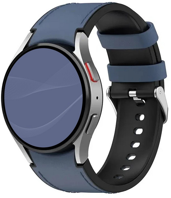 아이메이드잇 갤럭시워치 호환 가죽 실리콘 스트랩 밴드, 네이비, 1개