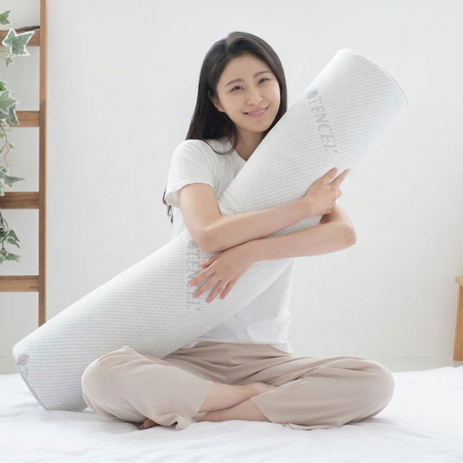 누버자요 천연라텍스 바디필로우 긴베개 롱쿠션, 푹신푹신 50밀도, 111x22cm x 텐셀