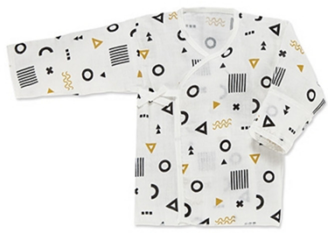 桃園小太陽 酷咕鴨 KUKU PLUS 紗布反手袖紗布肚衣 極簡幾何 十二星座 紗布肚衣 紗布衣 衣袖反摺