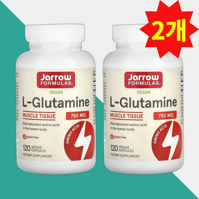 자로우 엘 글루타민 750mg 120캡슐 재로우 Jarrow L Gultamine 2개, 120정 - 쿠팡