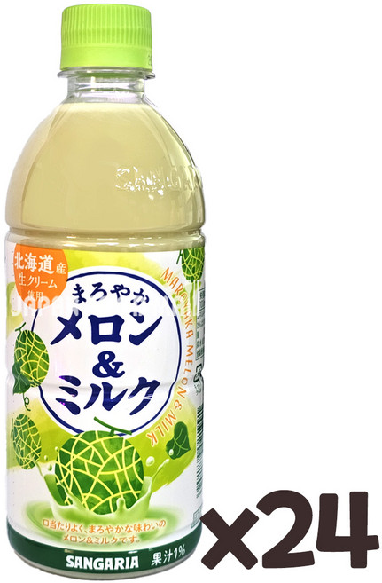 산가리아 마로야카 음료 멜론 앤 밀크맛, 24개, 500ml
