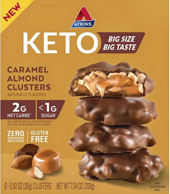 앳킨스 캐러멜 아몬드 클러스터 8개입, 1개, 208g - 쿠팡