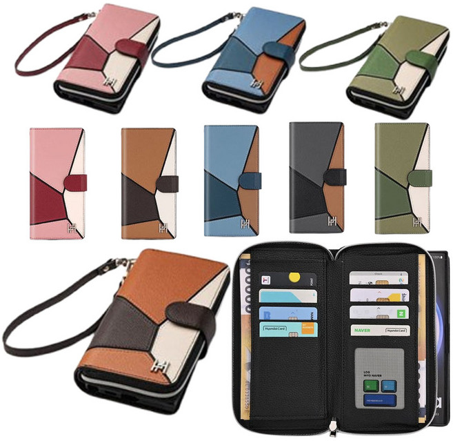 갤럭시S26 SM-S942N -프리콤앤록- -천연소가죽- -손목 스트랩- -지퍼형- -카드지폐 수납 지갑형- 휴대폰 케이스