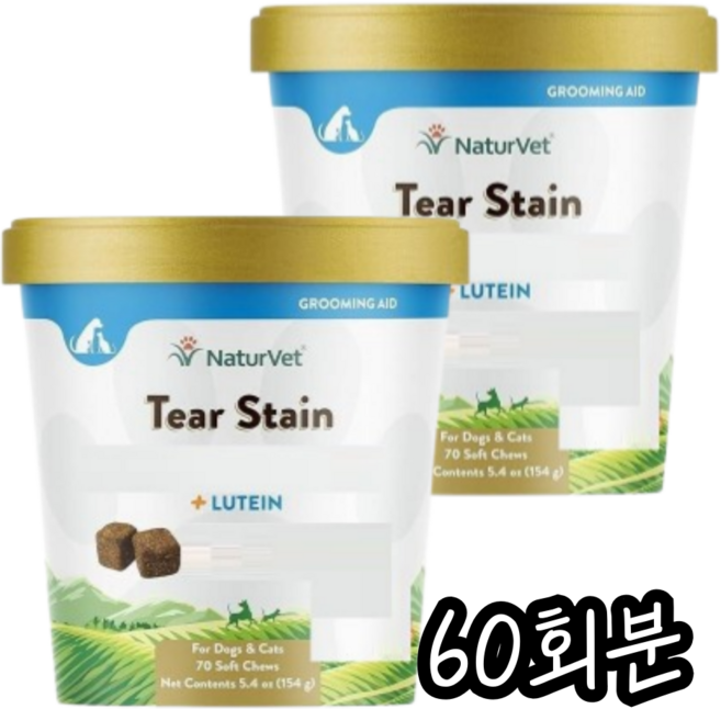 NaturVet 강아지 고양이 눈영양제 츄어블, 눈물개선/눈건강, 1개