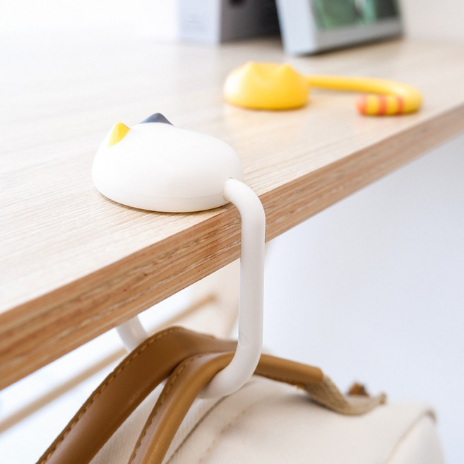 판다미 휴대용 사무실 책상 가방걸이 후크 책가방걸이, 1개, 화이트