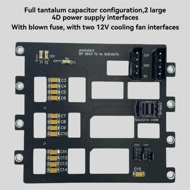 AU40 NAS 스토리지 서버용 4베이 하드 드라이브 백플레인에 SAS/SATA 디스크 SFF8643, 01 Black