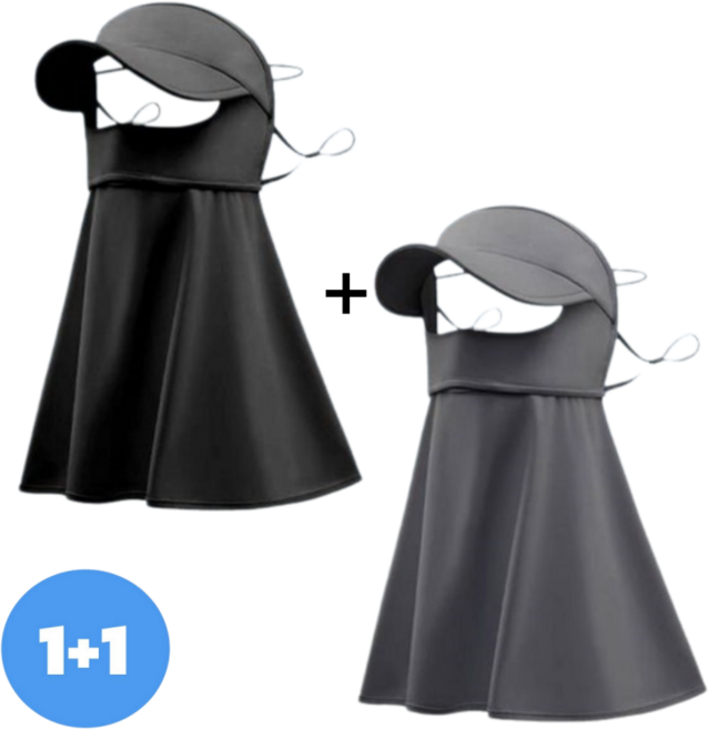 Makone 여성 썬캡핏 쿨 넥워머 자외선 차단 라이딩 목 보호 일체형 냉장고 페이스 마스크 1+1 넥워머 챙달린 선마스크