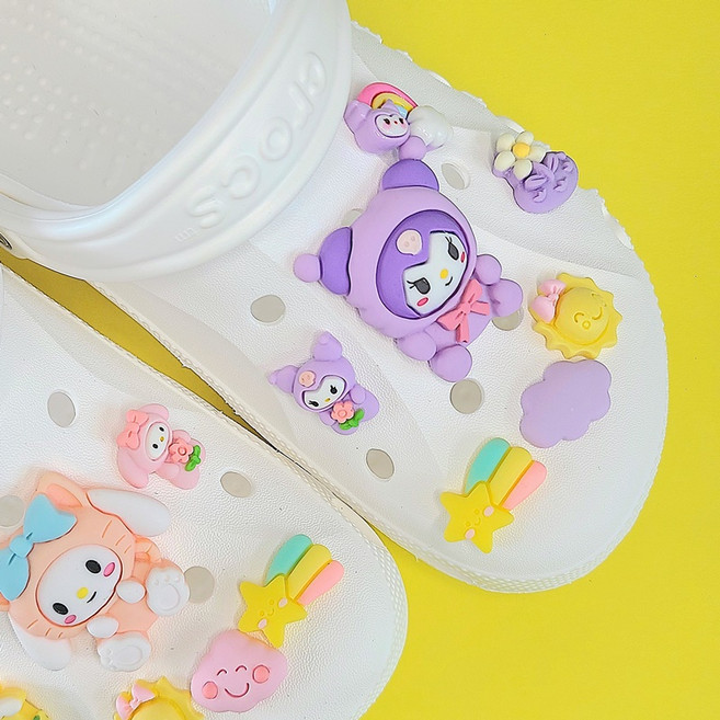 무지개 파츠 신발 꾸미기 선물포장