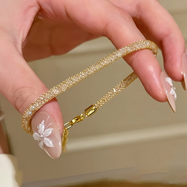 NXNA 프리미엄 골드 팔찌 메쉬 리본 팔찌 도금 XYL-SL026