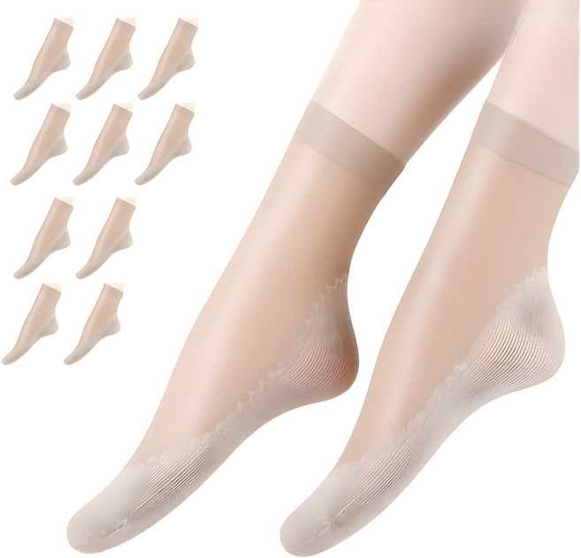 오세이 고탄력 면 발목 스타킹 미끄럼방지 10켤레