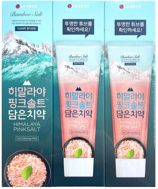 히말라야핑크솔트 담은 치약 아이스 카밍 민트, 100g, 3개