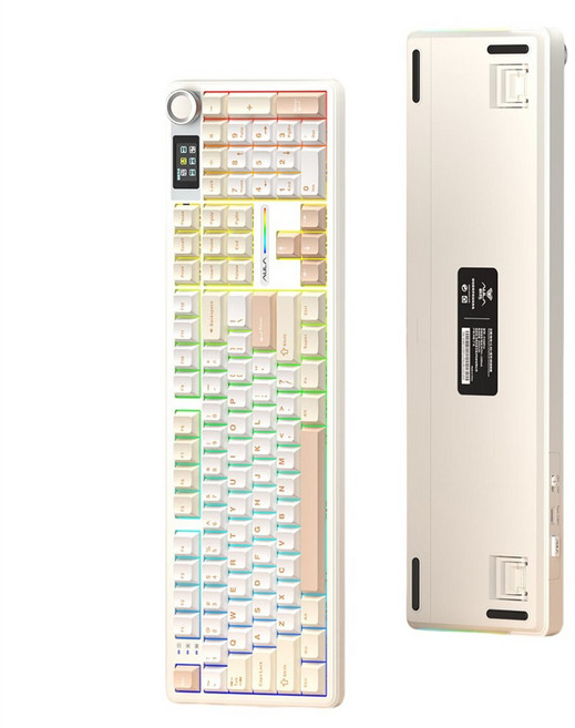 AULA F108 프로 3모드 유무선 기계식 키보드, 모카무스, 카라멜라떼축, 제조사축