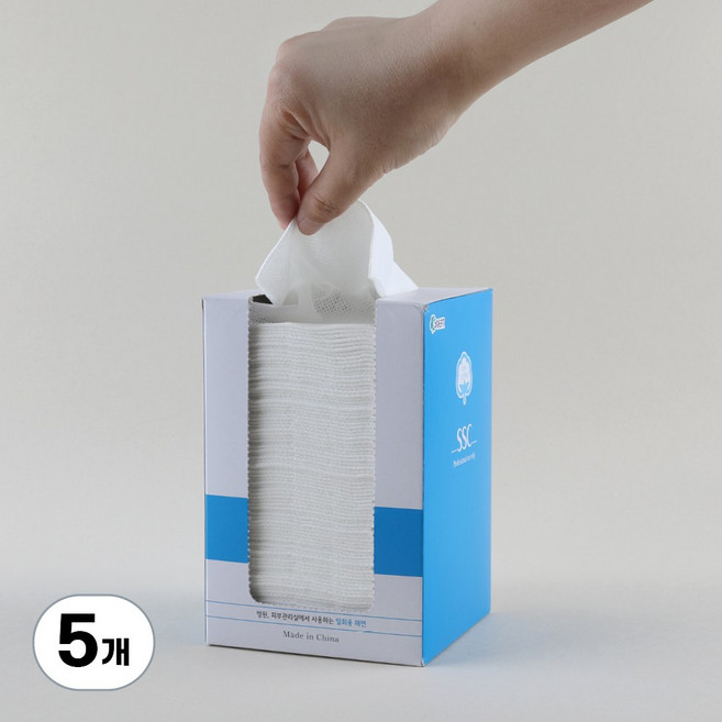 피지오 순면 상승체 SSC일회용해면100매 세안용 피부관리실사용, 5개