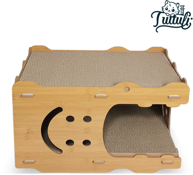 투투리 원목 스크래쳐 숨숨집, 1개, A