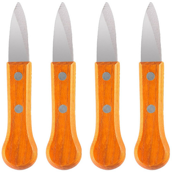 손질 원목 조개칼 C타입, 브라운, 4개
