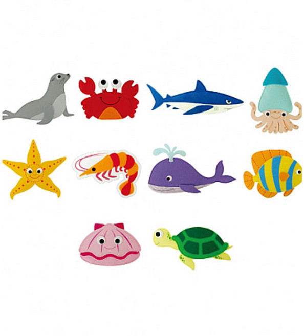 스쿨샘 기초단계 펠트 모형 교육자료 바다생물 10종세트, 바다생물10종세트