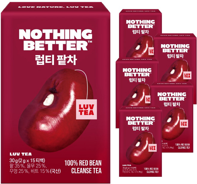 럽티 팥차 티백, 2g, 15개입, 6개
