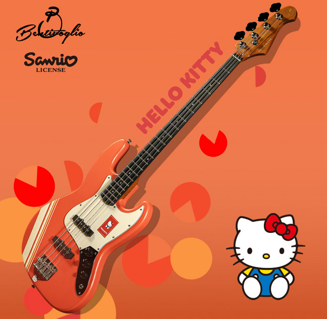 벤티볼리오 산리오캐릭터즈 베이스기타 SJ2W Hello Kitty 헬로키티, 1개, Hello Kitty (헬로키티)