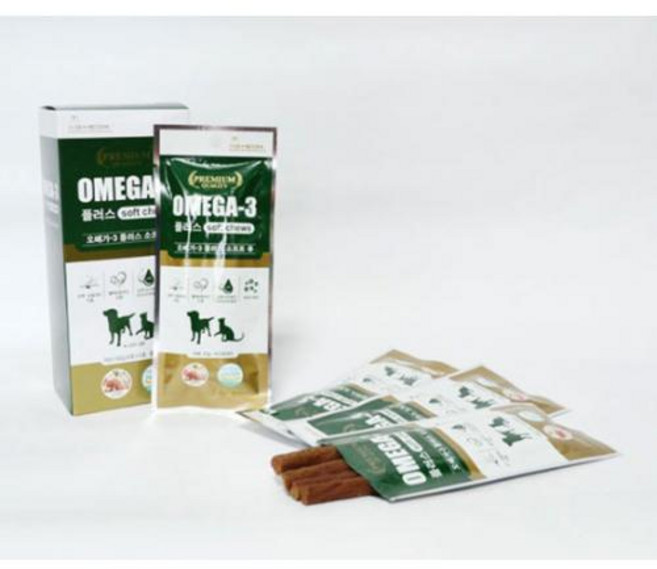 강아지 오메가3 영양 간식 32g 5P 소프트츄 스틱, 1