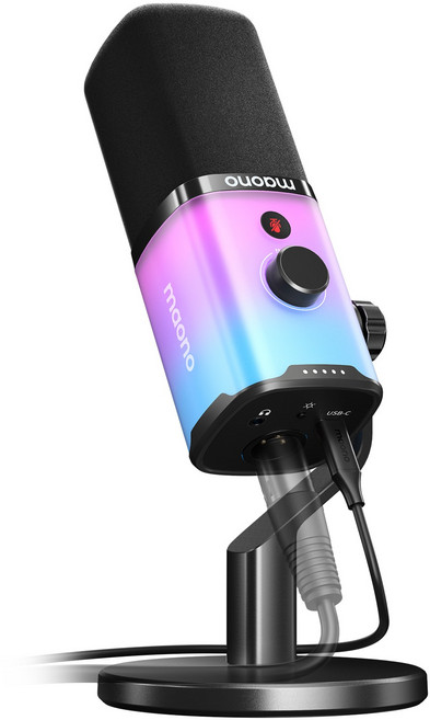 마오노 원터치 음소거 USB XLR 다이나믹 마이크 게이밍 방송용 녹음용 PD100X, RGB, PD100X(탁상형)