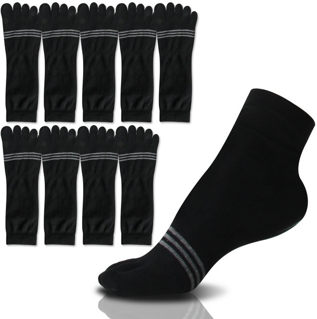국내공장직영 남성 빠른건조 쿨 기능사 발가락양말 10켤레set 패션가로세줄