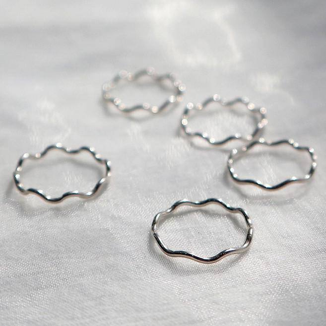 (3호~25호)여리여리 실반지 레이어드 물결 은반지 kei+203bT