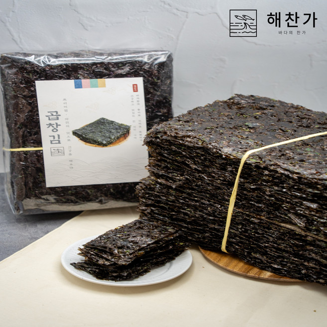 [해찬가] 26년 2월 햇곱창김 무염 돌 파래 재래 신안 50매 100매 선물세트, 1세트, 420g