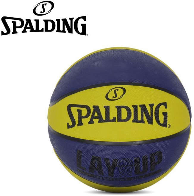 SPALDING 斯伯丁 籃球 橡膠 耐磨 室外用 藍/黃, 1個