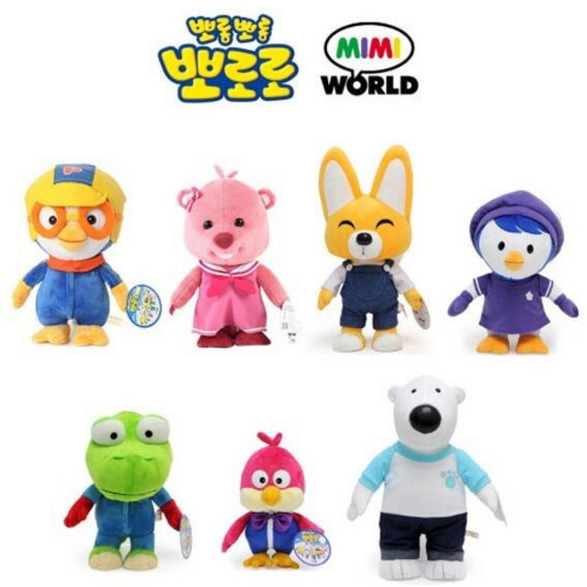 미미월드 봉제인형 뽀로로 대, 38cm, 블루