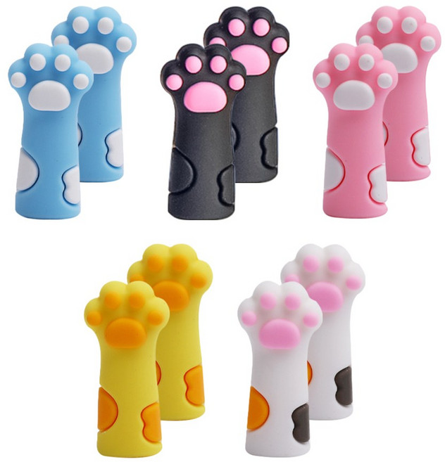 도나토르 다용도 고양이 연필 보호 캡 10p, 10개, 블루+핑크+옐로우+블랙+화이트