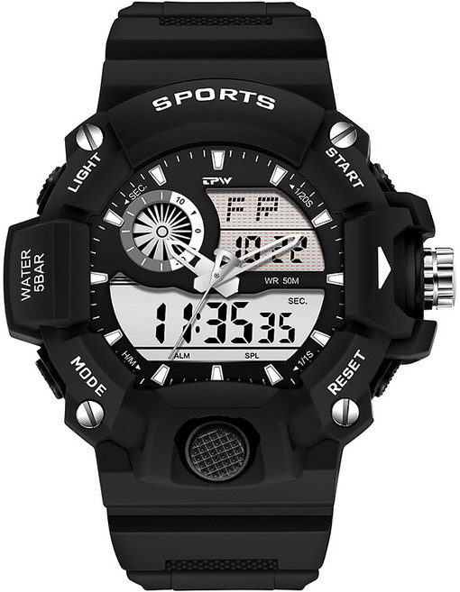 Labtimes 디지털아날로그 남성남자 군인 중고등학생 전자우레탄 손목시계