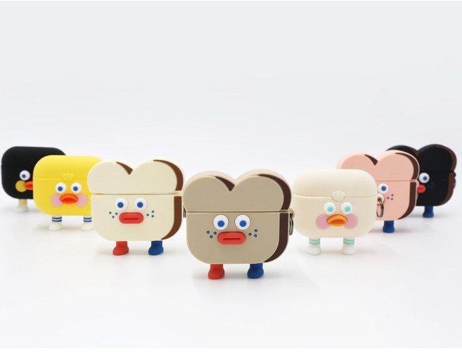 로마네 브런치브라더 에어팟프로 캐릭터 실리콘 케이스 LF, 블랙덕