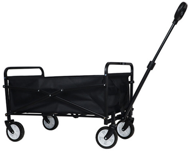 600D 대형 원터치 접이식 캠핑 웨건 카트, 1개, 블랙
