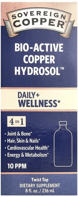Sovereign Silver Bio-Active Copper Hydrosol™ 10ppm 236ml(8fl oz), SovereignSilverBioActiveCopper, 1개, 236ml - 쿠팡
