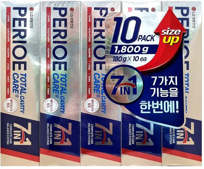 페리오 토탈케어 7in1 치약, 5세트, 180g