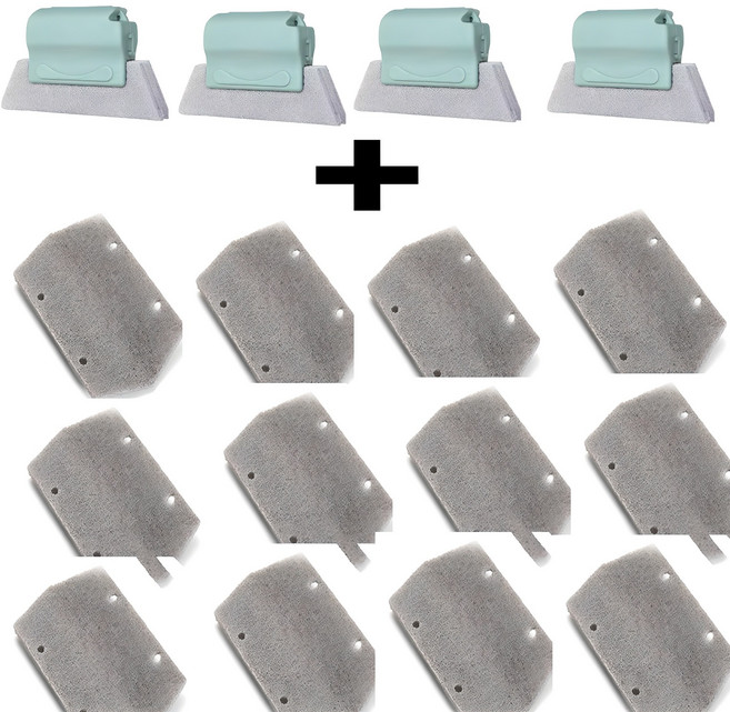 그린팜 창틀청소 틈새 창틀 창문틀 브러쉬 청소, 1개, 본품4개+리필12개