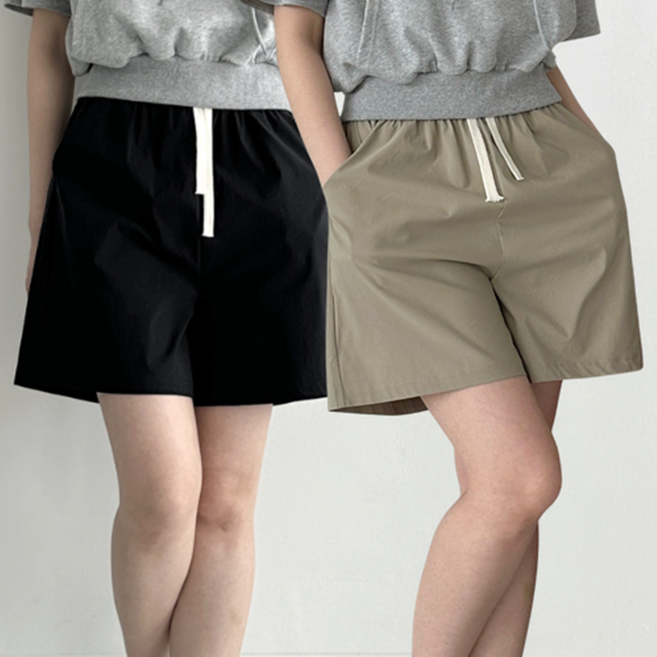 디어스킨 여성 냉감 쿨링 고탄력 스판 반바지 2p