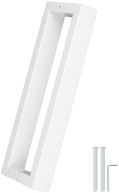 철물이네 강화도어 손잡이 340mm 40x20 장볼트증정 ㄷ자 유리문, 1개, 화이트