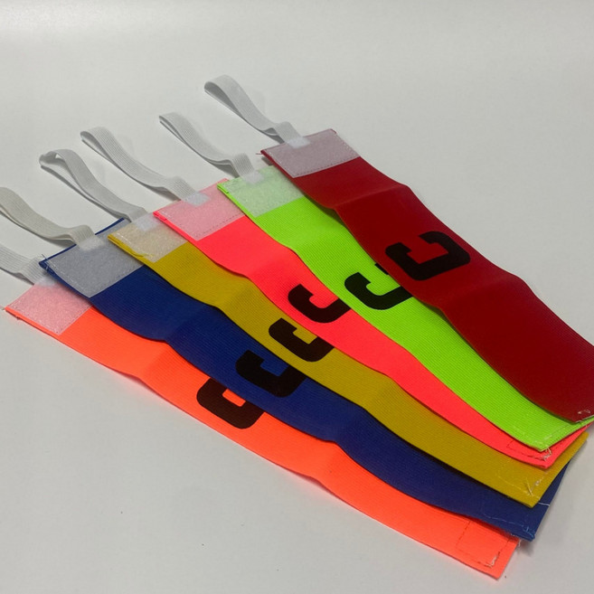 머니레드 주장완장 6개세트 흘러내림방지끈 색깔별로 주장띠, 블루1+옐로1+핑크1+오렌지1+그린1+레드1