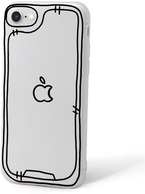 JXH 스케치 심플 무광 반투명 풀커버 스마트폰 케이스