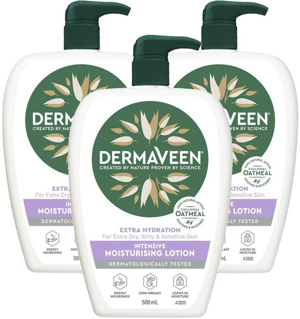 호주 더마빈 Dermaveen Lotion 인텐시브 모이스처라이징 바디로션, 3개, 500ml