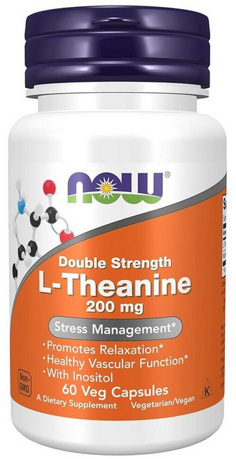 미국산 나우푸드 엘 테아닌 L Theanine 200mg 60베지캡슐 이노시톨 NOW Foods Amino Acid 선물증정, 60정, 1개