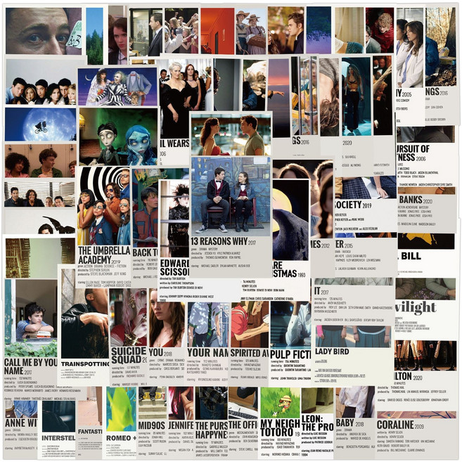 번블랙 영화 명장면 명작 포스터 굿즈 다꾸 폰꾸 캐리어 노트북 스티커, 1세트, 영화A