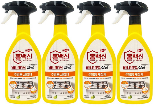 애경 랩신 홈백신 주방 세정제, 600ml, 4개