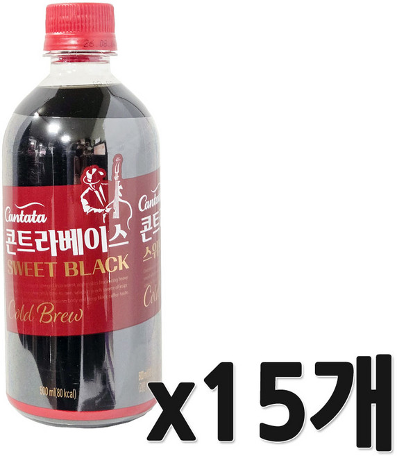 칸타타 콘트라베이스 콜드브루 스위트블랙, 500ml, 15개