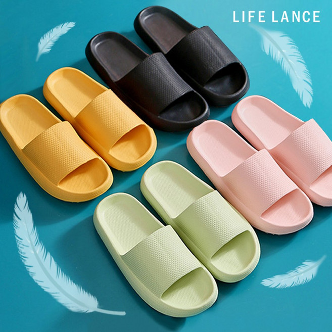 (1+1)라이프란스 층간소음방지 실내화 거실화 남여공용 EVA 사무실 슬리퍼 푹신한 쿠션 실내 슬리퍼, 그린36-37(230~235mm), 색상랜덤36-37(230~235mm), 2개